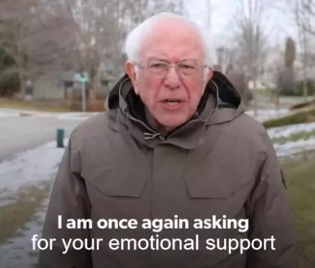 Bernie once again asking for financial support meme