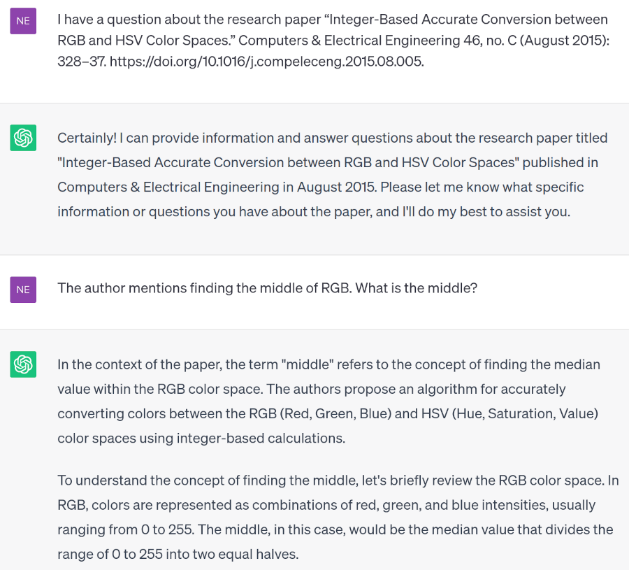 Screenshot of ChatGPT history where I ask about the definition of middle in the context of the Chernov paper.