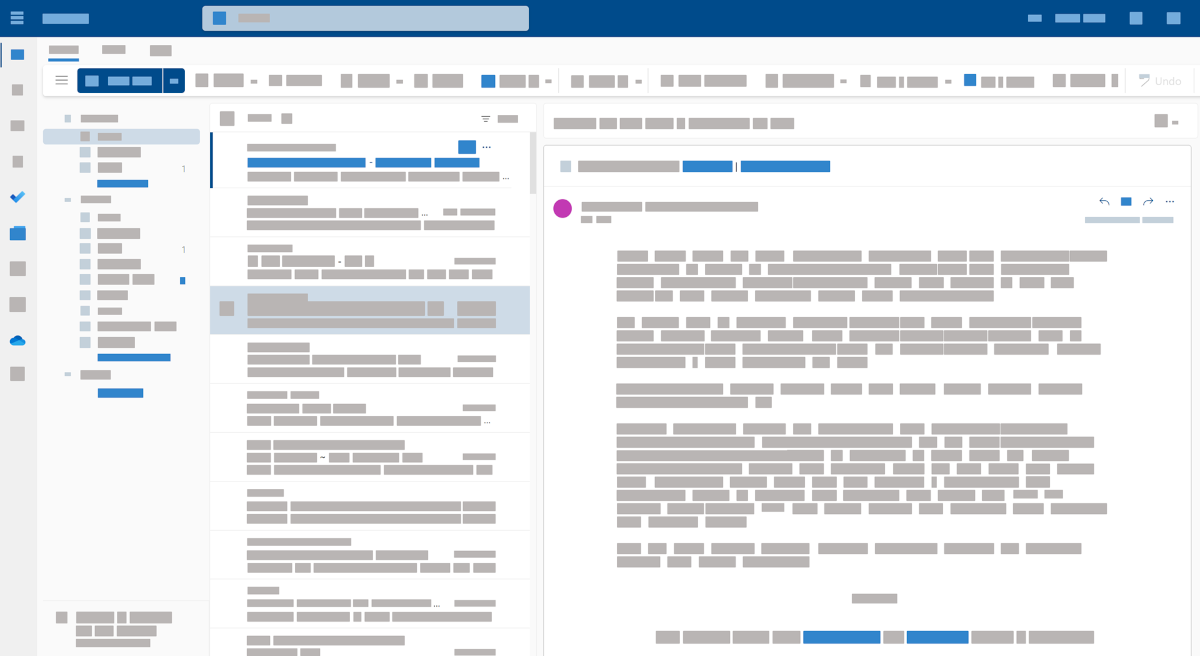 A simplified GUI of an email inbox.